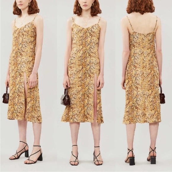 Reformation Crimini Boa Snake Print Slip Dress Size 6 - Picture 3 of 11